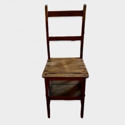 Ancienne chaise escabeau en bois | Chaise escabeau
