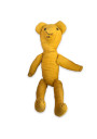 Ancien ours en tissu jaune moutarde | Ours vintage en tissu