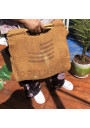 Ancien sac cabas en toile de jute Bretagne