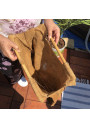 Ancien sac cabas en toile de jute Bretagne