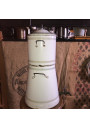 Very large and old coffee maker with enamelled sheet metal faucet