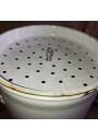 Very large and old coffee maker with enamelled sheet metal faucet