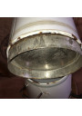 Very large and old coffee maker with enamelled sheet metal faucet