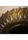 Miroir soleil vintage en métal doré