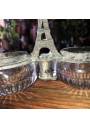 Ancien saleron double avec double couvercle pivotant Tour Eiffel