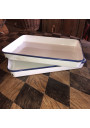 Lot of 2 old enamelled sheet metal trays