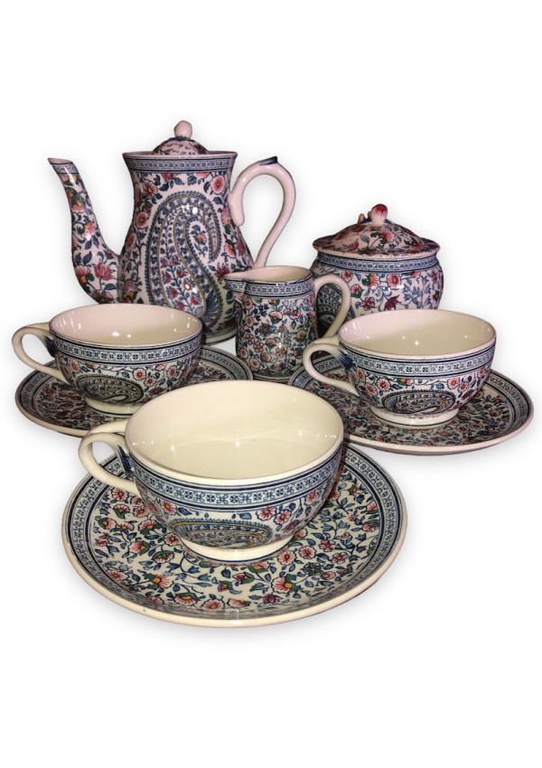 Ancien service à thé Gien | Décor Cachemire | Circa 1941 à 1950