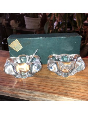 Ancien duo de salerons signés Daum France