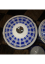 Anciens pots de série à épices | Modèle  B B 18203 à carreaux bleus