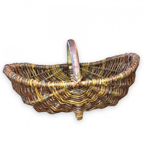 Small oval-shaped raw wicker basket