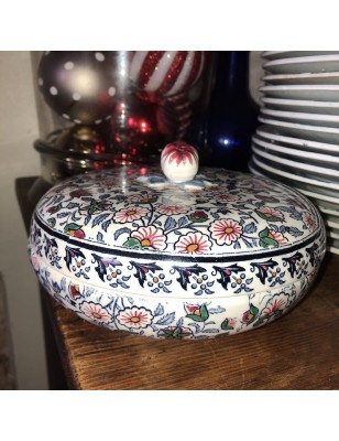 Ancienne bonbonnière Gien France modèle Cachemire | Circa 1971 à 1984