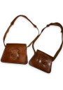 Lot of 2 old small leather bags for dolls