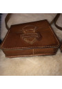 Lot of 2 old small leather bags for dolls