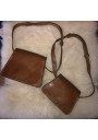 Lot of 2 old small leather bags for dolls