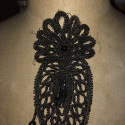 Ensemble de perles de jais anciennes et bande de tulle pour couture