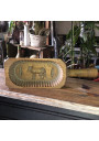 Old wooden butter mold with cow decor