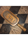 Old wooden butter mold with cow decor