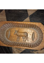 Old wooden butter mold with cow decor