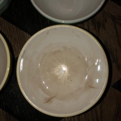 Lot of 4 small old bowls | Yellows and greens | Height 5cm