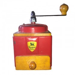 Old Peugeot Frères red coffee grinder