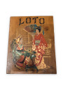 Old wooden lotto game box decorated with Geishas