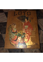 Ancienne boîte de jeu de loto en bois décorée de Geishas