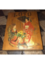 Old wooden lotto game box decorated with Geishas