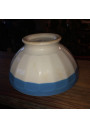 Antique white and blue faceted bowl | old breakfast bowl