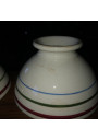 2 old white bowls with stripes | Old breakfast bowls