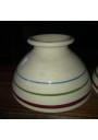 2 old white bowls with stripes | Old breakfast bowls