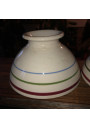 2 old white bowls with stripes | Old breakfast bowls
