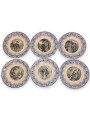 6 Talking Old Dessert Plates Riddles | Gien | blue shades