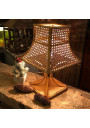 100% vintage rattan and cane table lamp