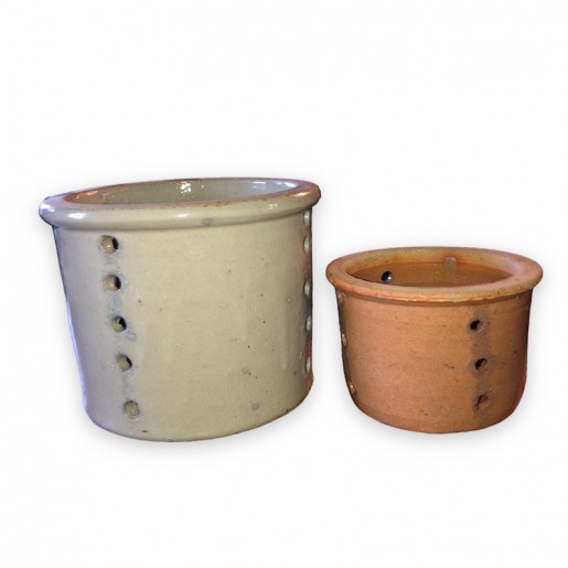 2 stoneware strainers | Vintage stoneware strainers