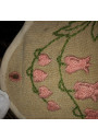 Old small hanging storage in embroidered linen