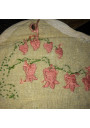 Old small hanging storage in embroidered linen