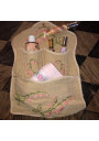 Old small hanging storage in embroidered linen