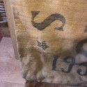 Ancien sac en toile de jute ROGER BARREAU NEVERS 1953