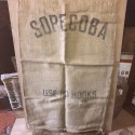 Anciens sacs en toile de jute | SOPECOBA 
- Lettrage foncé