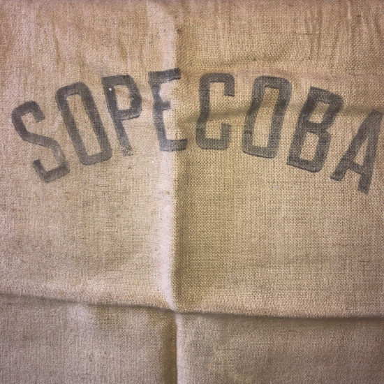 Old burlap sacks | SOPECOBA
- Dark lettering