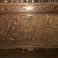 Old carved wooden box box