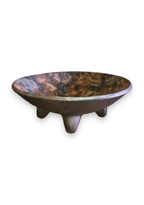 Grande coupe en grès sur 4 pieds signée RIVETT