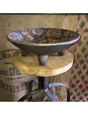 Grande coupe en grès sur 4 pieds signée RIVETT