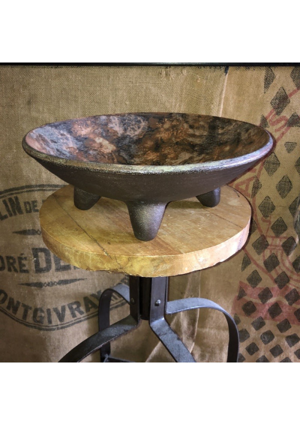 Grande coupe en grès sur 4 pieds signée RIVETT