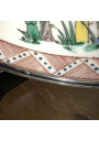 Old plate with Chinese and Japanese decor, solid silver strapping