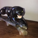 Vintage ceramic black panther signed Jema Holland