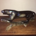 Vintage ceramic black panther signed Jema Holland
