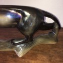 Vintage ceramic black panther signed Jema Holland