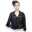 Second-hand black perfecto jacket in faux leather | Woman size S