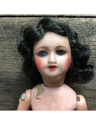 Mignonette doll 16 cm porcelain head open mouth Unis France
